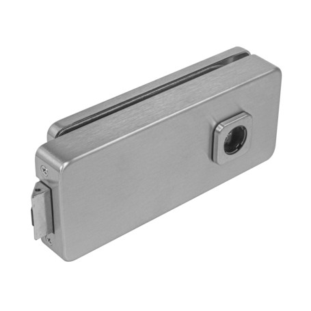 Zámok na sklenené dvere UNIQUE R8 - Brúsená nerez