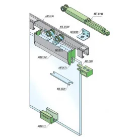 Kovanie na sklenené posuvné dvere SILENT GLASS S 100 SP