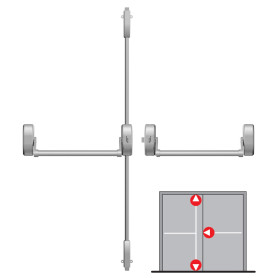 Panikové kovanie pre dvojkrídlové dvere s 3-bodovým zaistením DORMAKABA PHA 2000
