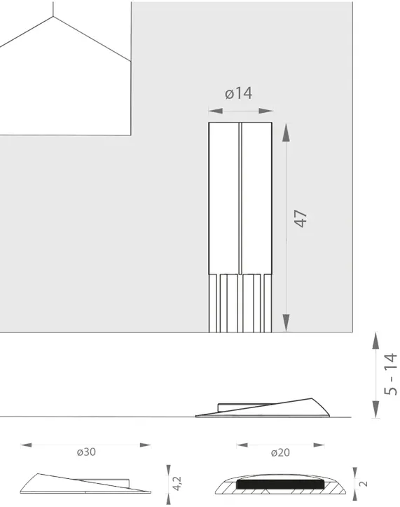 Magnetická zarážka dverí (skrytá) Model 2