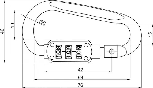 Uzamykateľná karabína s číselným kódom