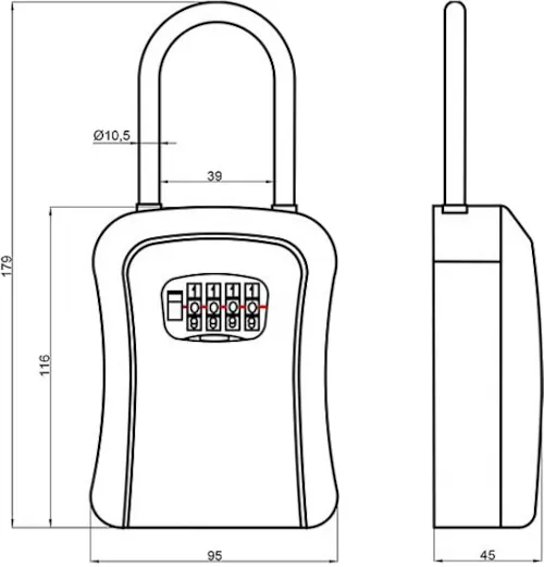 Sejf na kľúče s číselným kódom na zavesenie